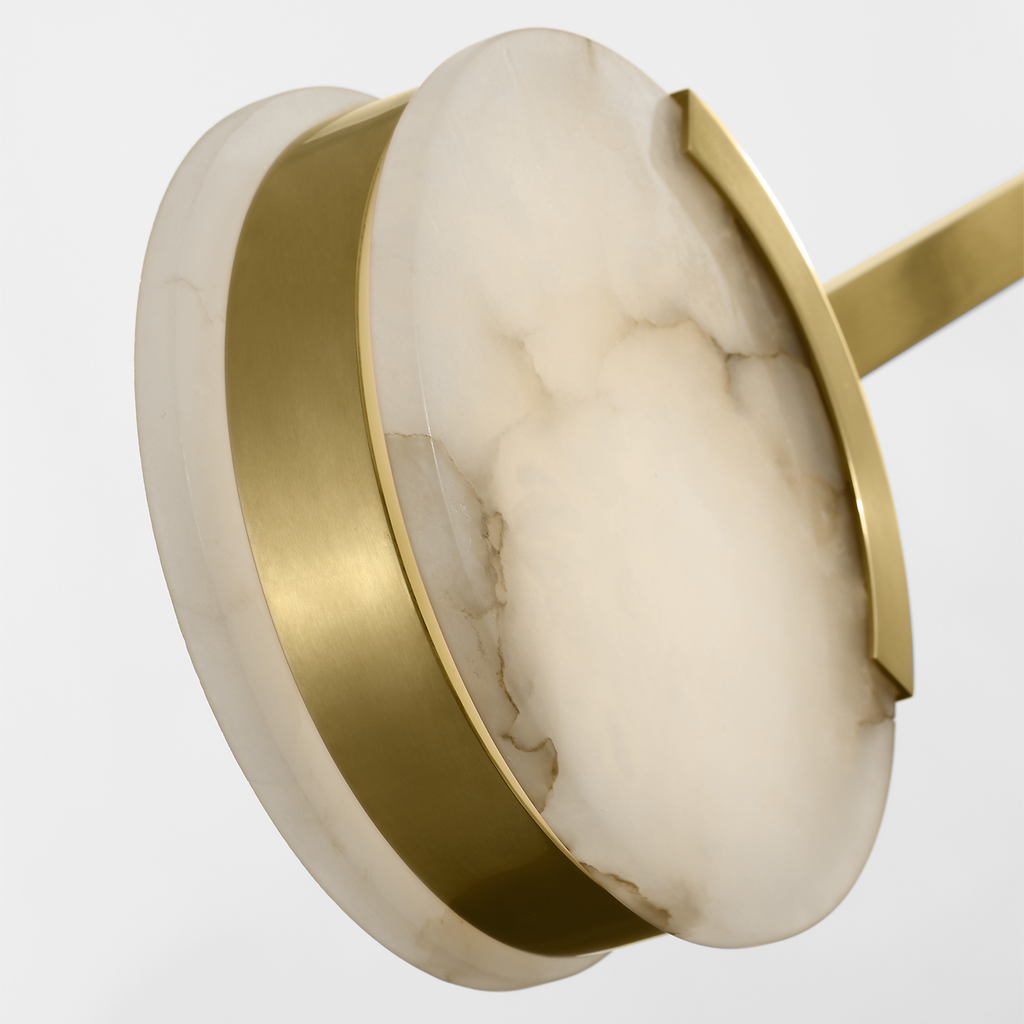 Melange 54" Linear Pendant | Antique-Burnished Brass | Alabaster