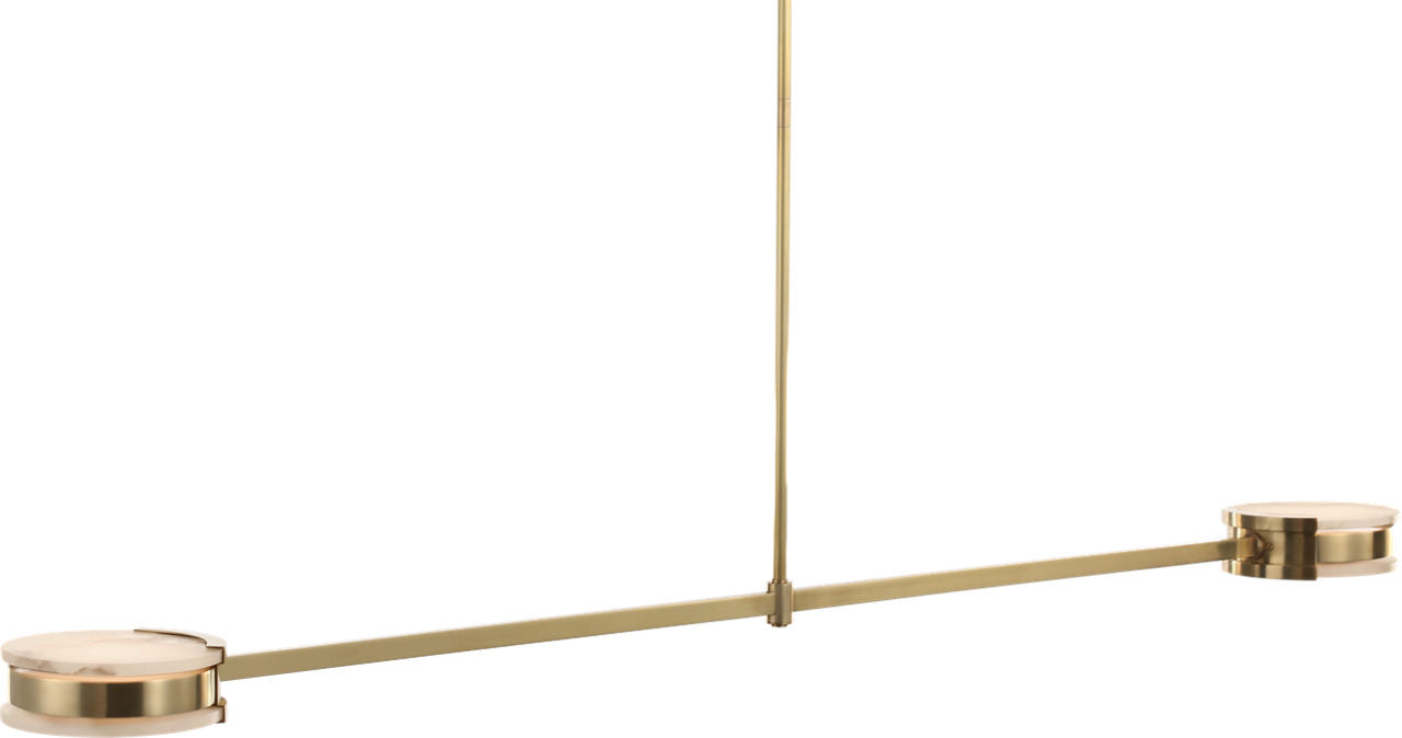 Melange 54" Linear Pendant | Antique-Burnished Brass | Alabaster