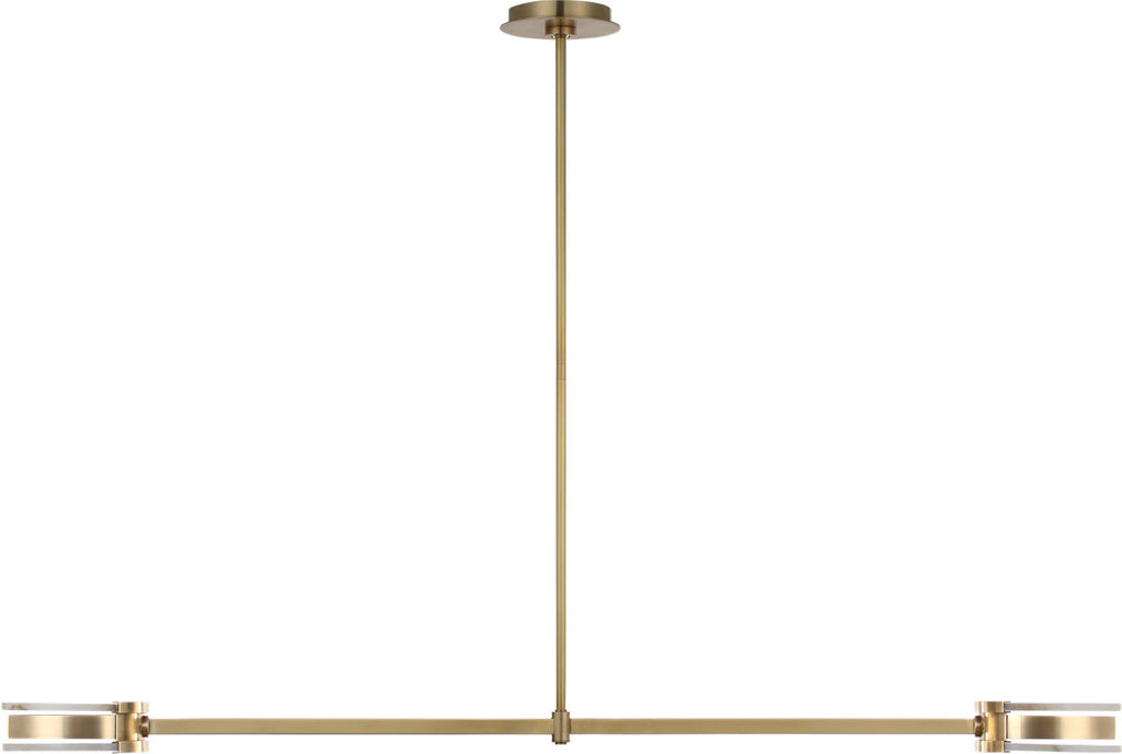 Melange 54" Linear Pendant | Antique-Burnished Brass | Alabaster