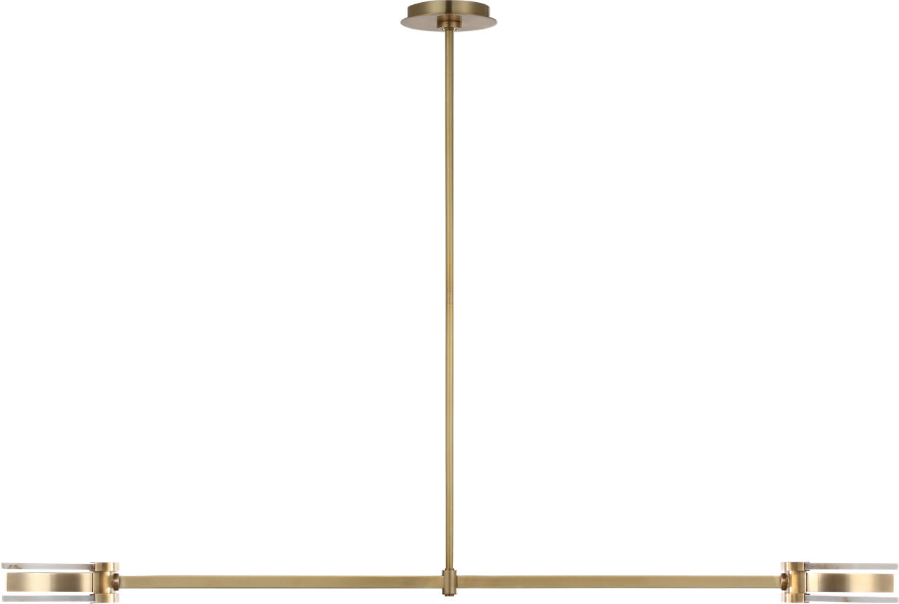 Melange 54" Linear Pendant | Antique-Burnished Brass | Alabaster