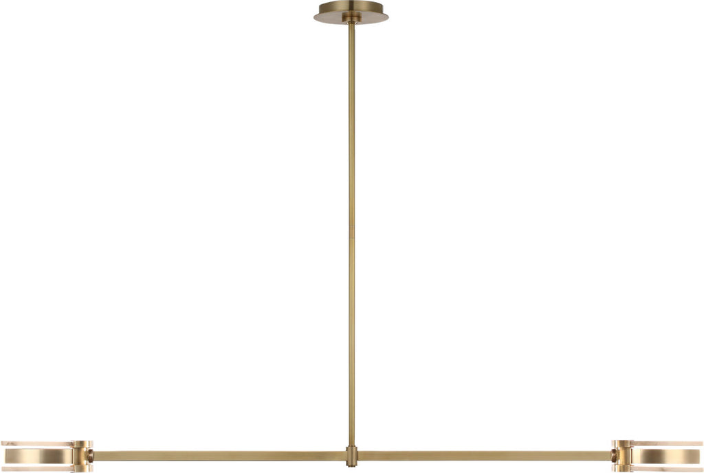 Melange 54" Linear Pendant | Antique-Burnished Brass | Alabaster