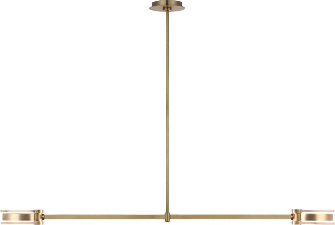 Melange 54" Linear Pendant | Antique-Burnished Brass | Alabaster