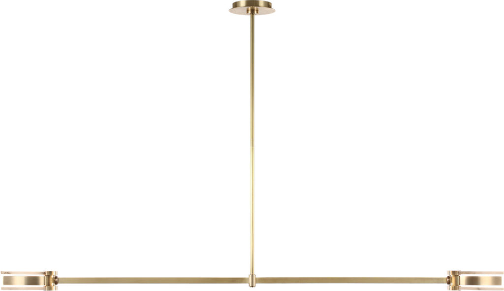 Melange 54" Linear Pendant | Antique-Burnished Brass | Alabaster