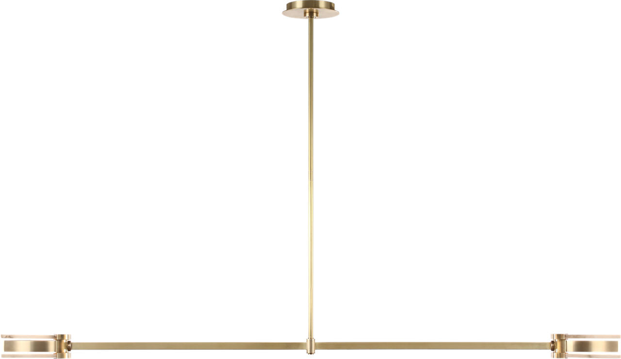 Melange 54" Linear Pendant | Antique-Burnished Brass | Alabaster