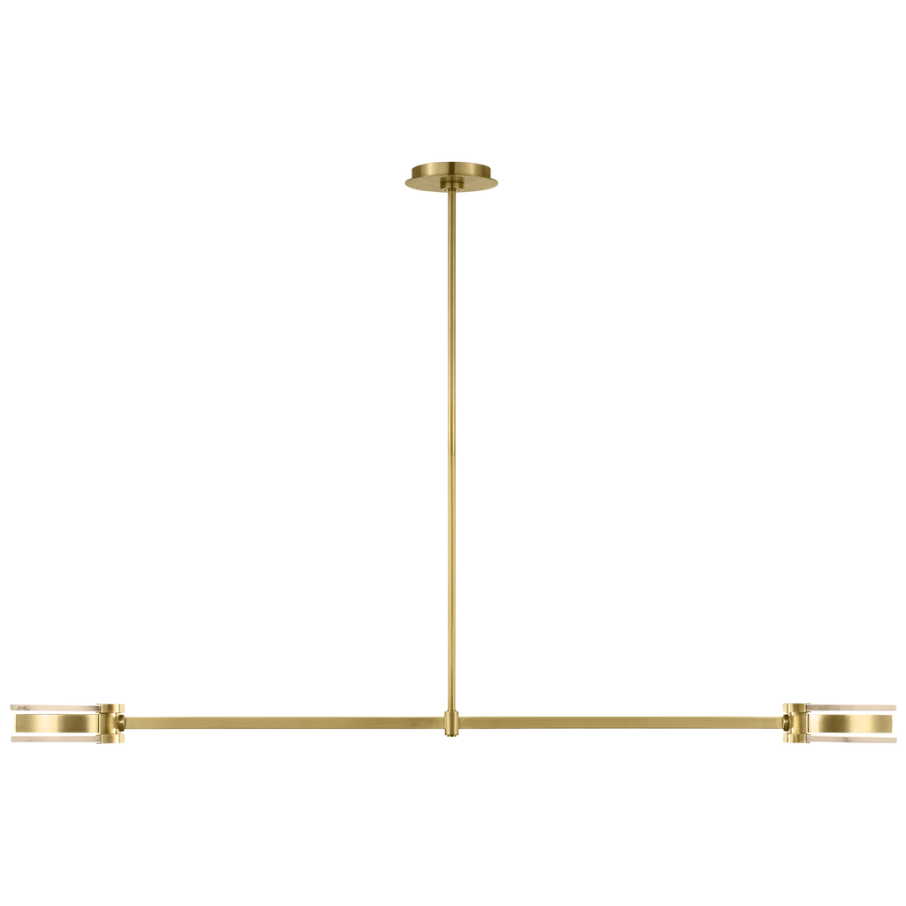 Melange 54" Linear Pendant | Antique-Burnished Brass | Alabaster