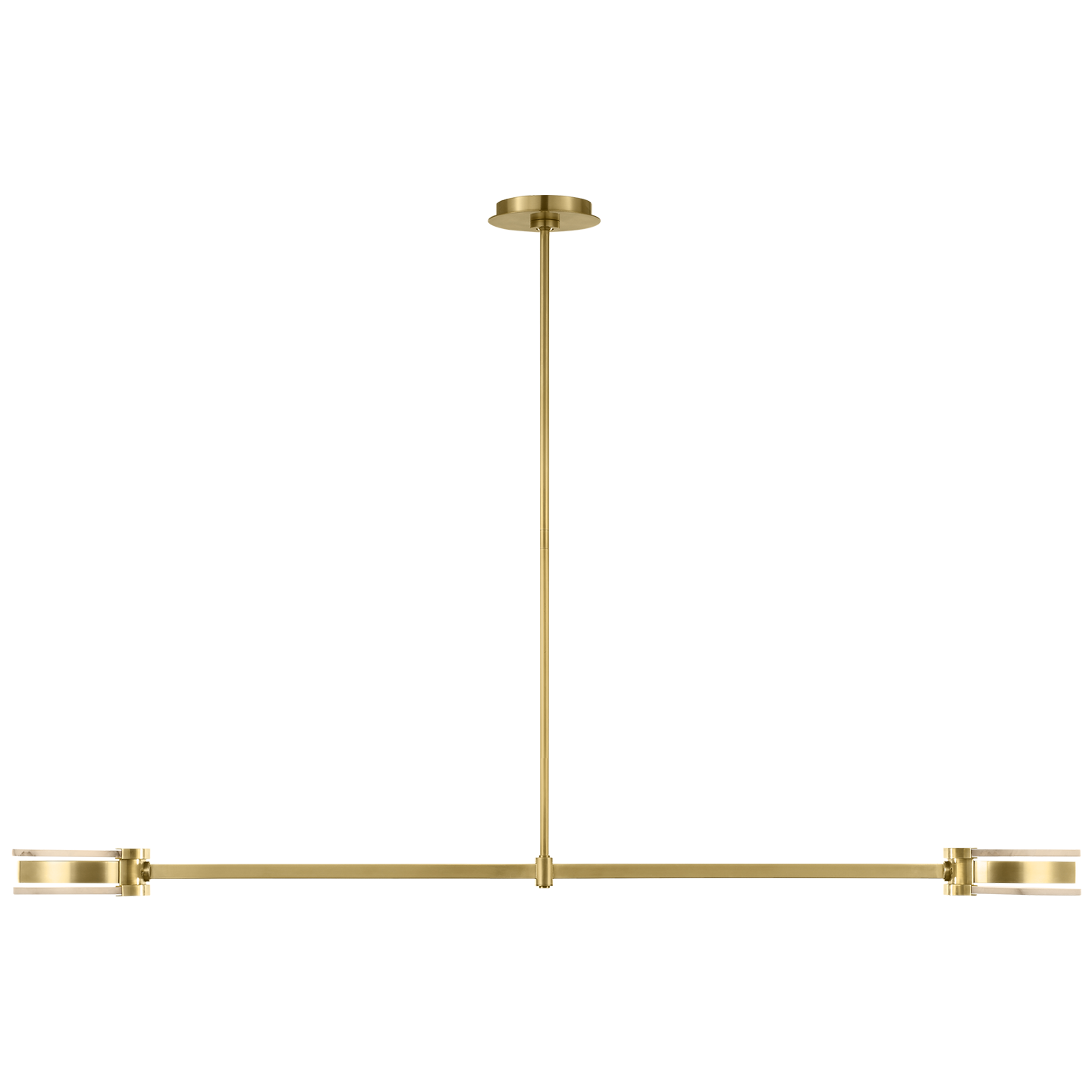 Melange 54" Linear Pendant | Antique-Burnished Brass | Alabaster