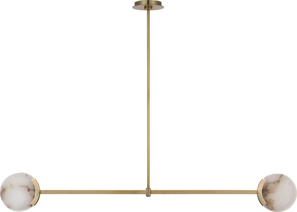 Melange 54" Linear Pendant | Antique-Burnished Brass | Alabaster