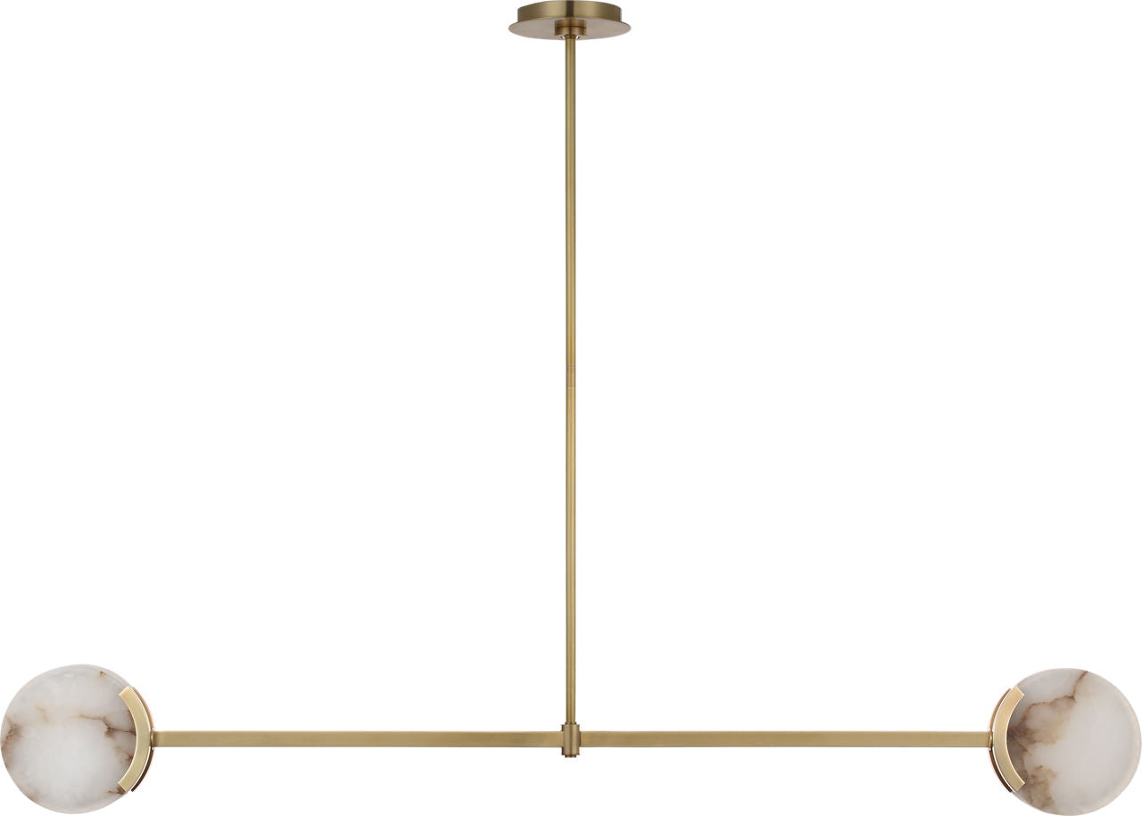 Melange 54" Linear Pendant | Antique-Burnished Brass | Alabaster