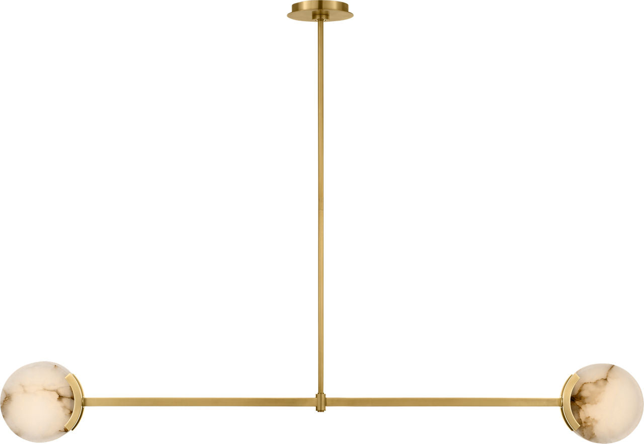 Melange 54" Linear Pendant | Antique-Burnished Brass | Alabaster