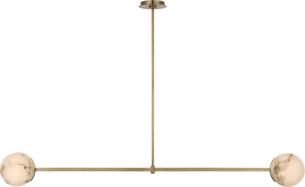 Melange 54" Linear Pendant | Antique-Burnished Brass | Alabaster