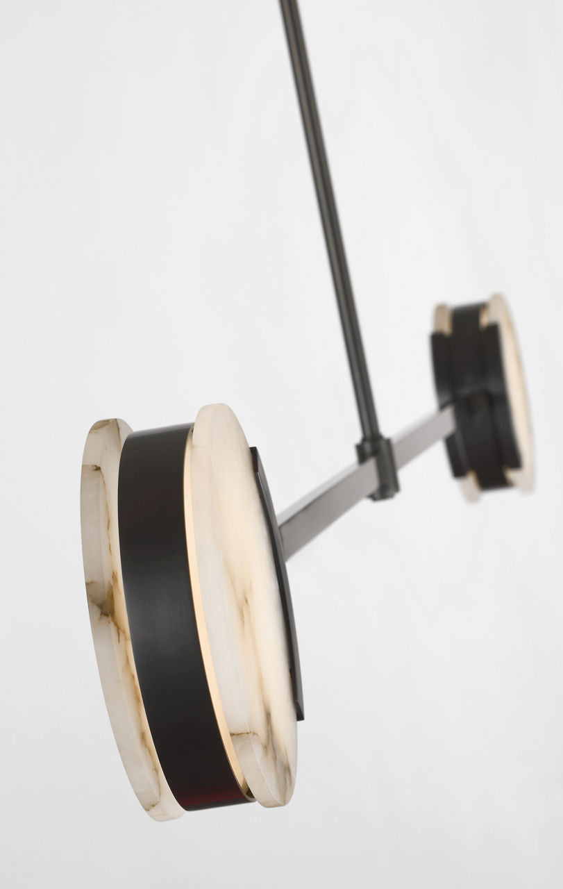 Melange 54" Linear Pendant | Bronze | Alabaster