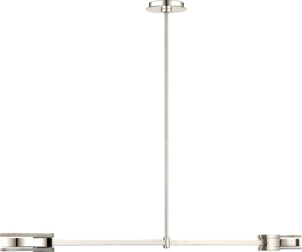 Melange 54" Linear Pendant | Polished Nickel | Alabaster