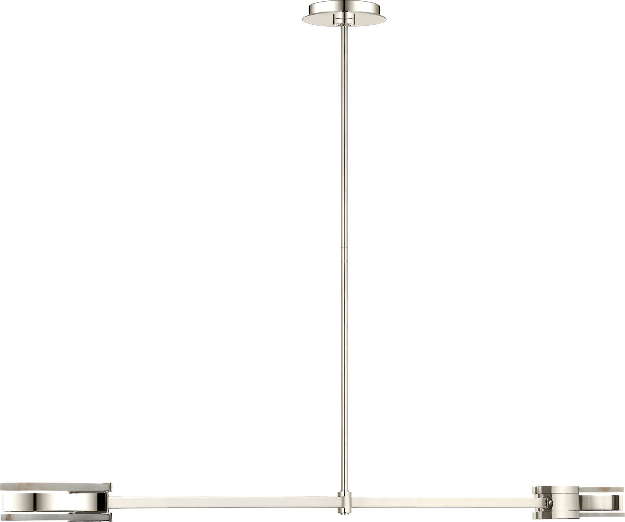 Melange 54" Linear Pendant | Polished Nickel | Alabaster