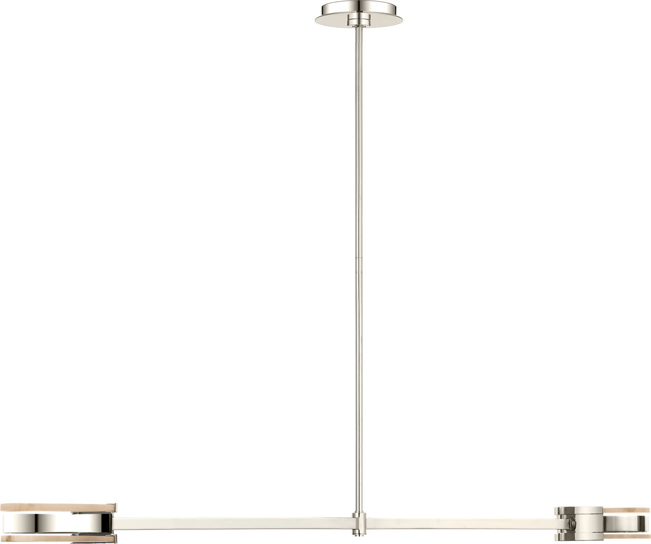 Melange 54" Linear Pendant | Polished Nickel | Alabaster