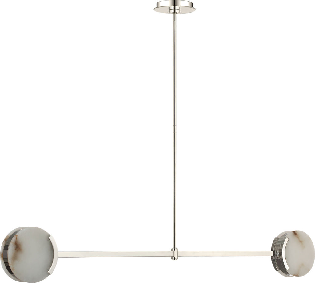 Melange 54" Linear Pendant | Polished Nickel | Alabaster