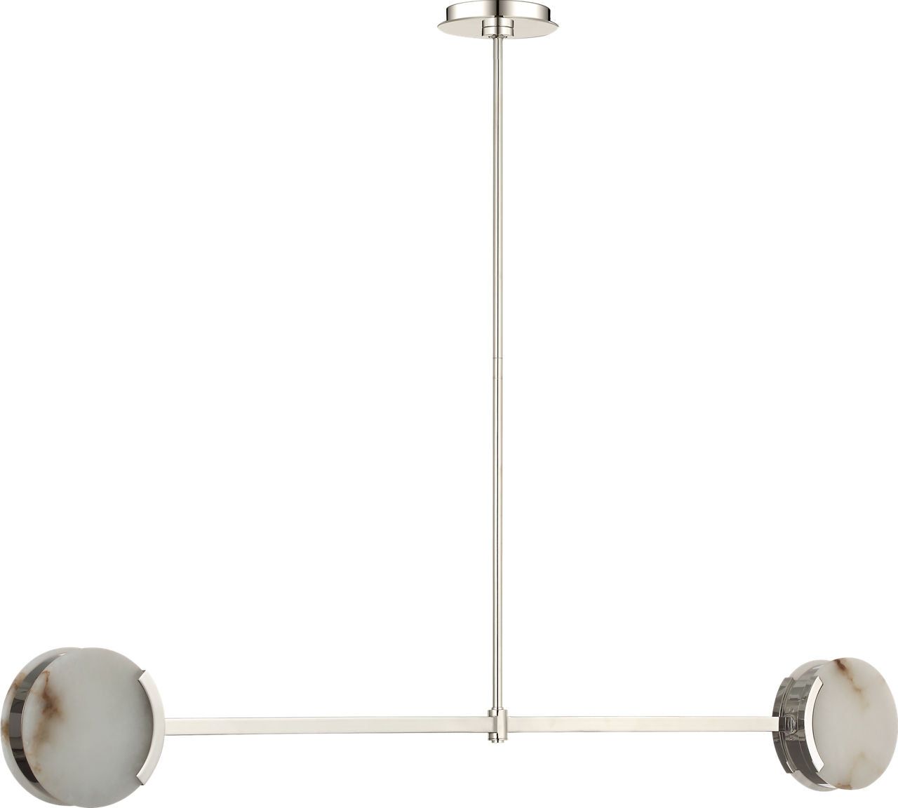 Melange 54" Linear Pendant | Polished Nickel | Alabaster