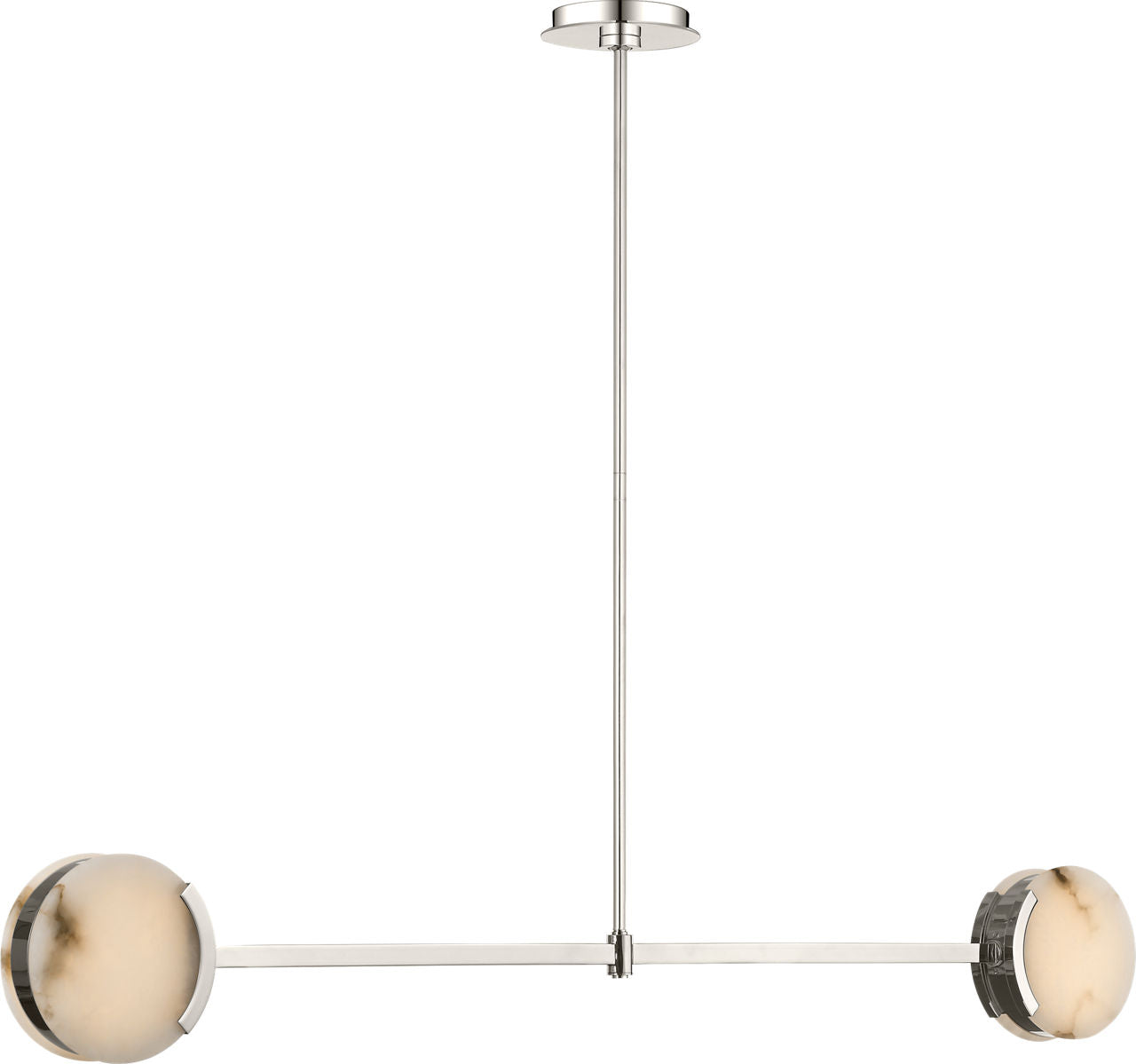 Melange 54" Linear Pendant | Polished Nickel | Alabaster