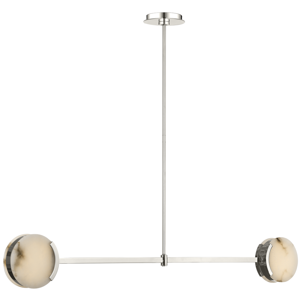 Melange 54" Linear Pendant | Polished Nickel | Alabaster