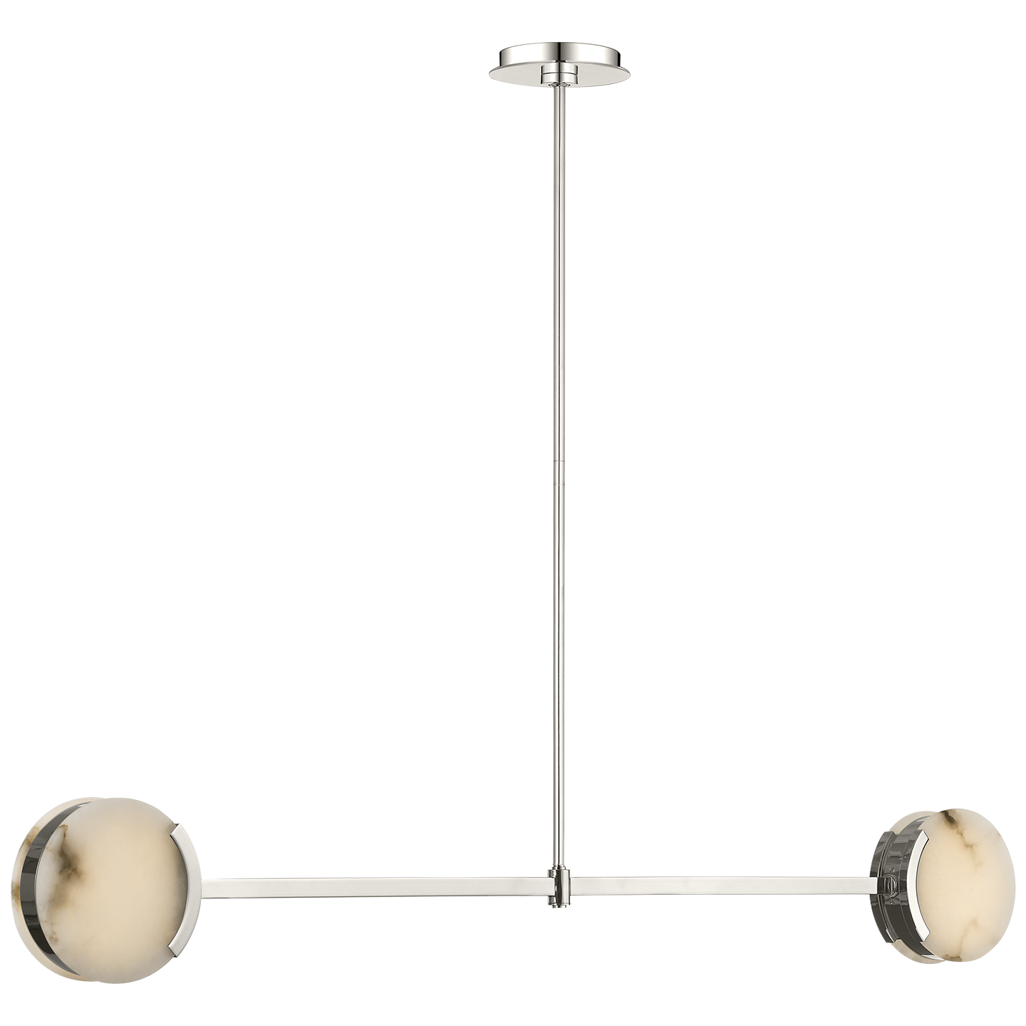 Melange 54" Linear Pendant | Polished Nickel | Alabaster