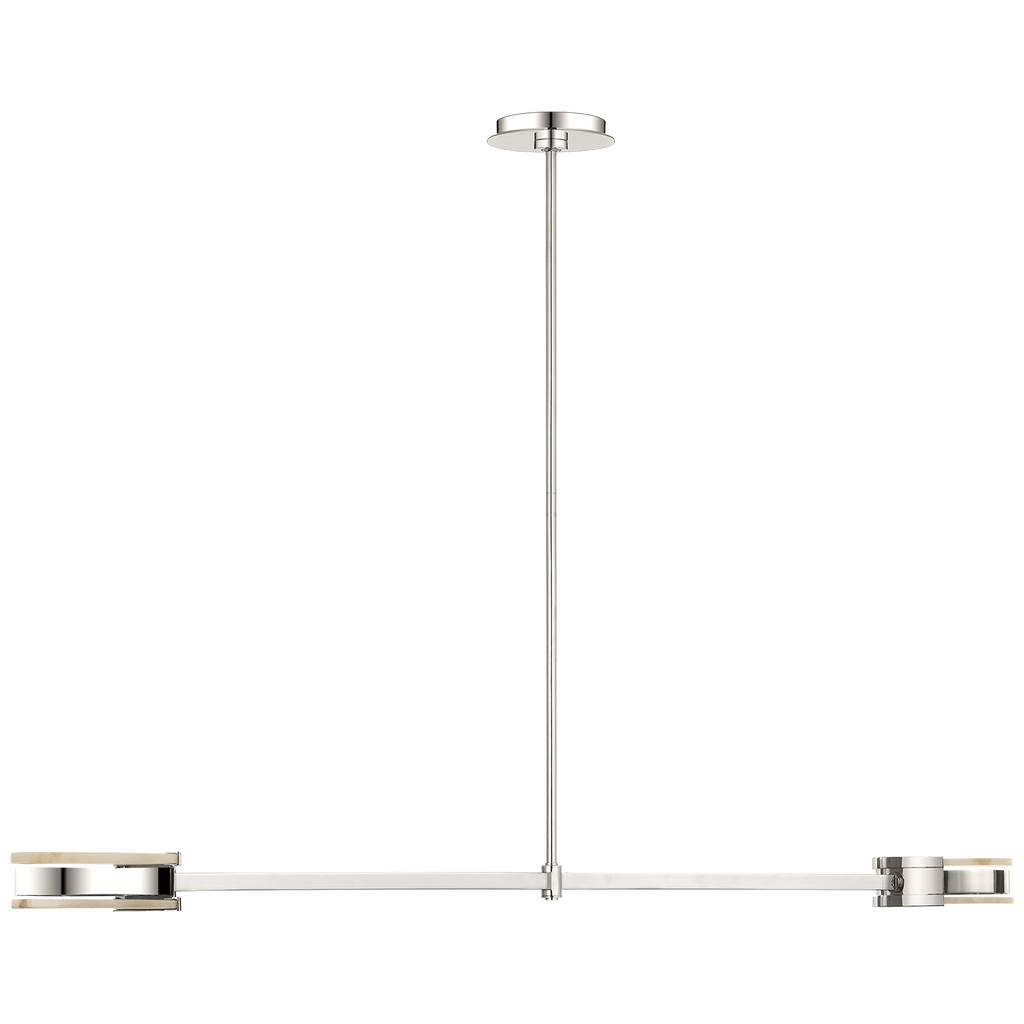 Melange 54" Linear Pendant | Polished Nickel | Alabaster