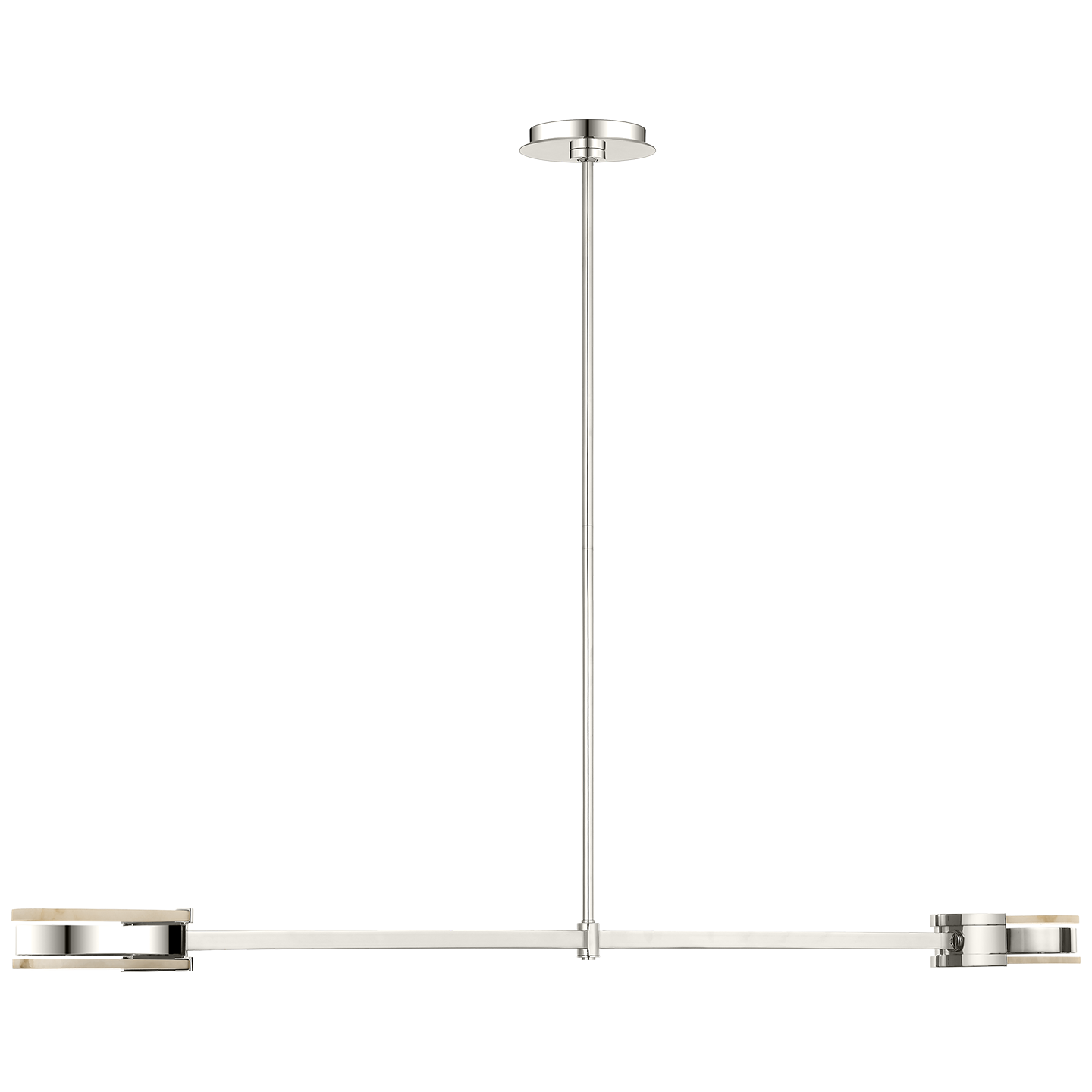 Melange 54" Linear Pendant | Polished Nickel | Alabaster