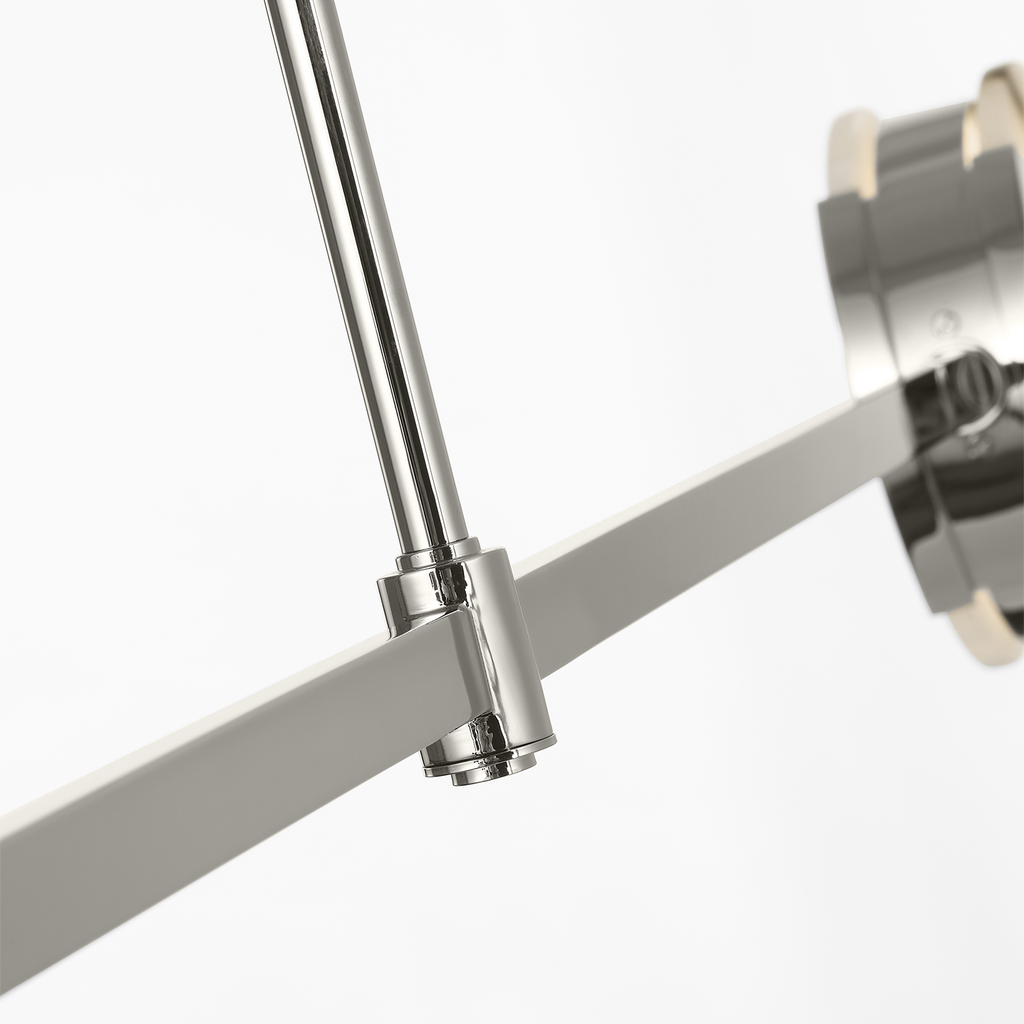 Melange 54" Linear Pendant | Polished Nickel | Alabaster