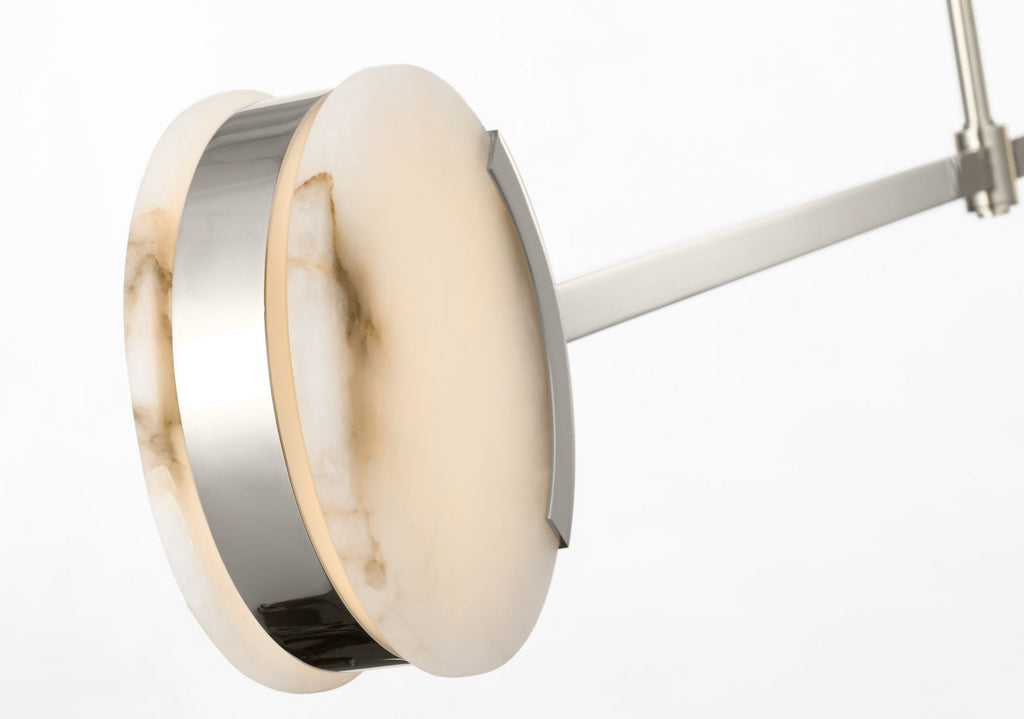 Melange 54" Linear Pendant | Polished Nickel | Alabaster