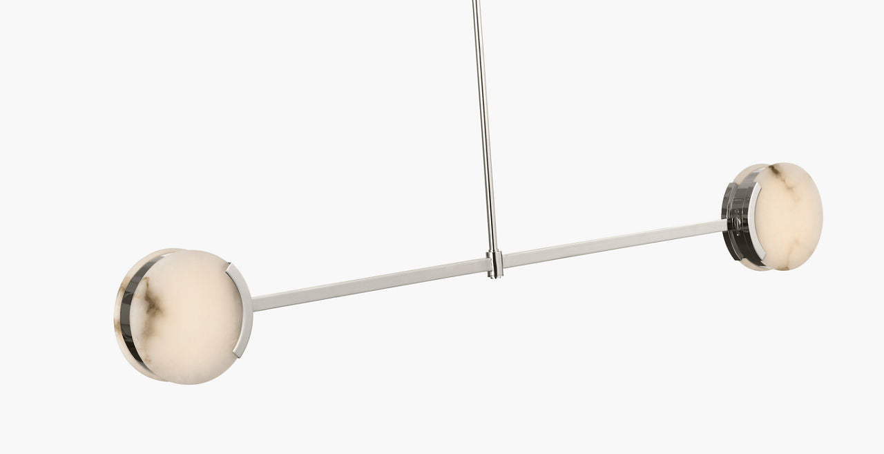 Melange 54" Linear Pendant | Polished Nickel | Alabaster