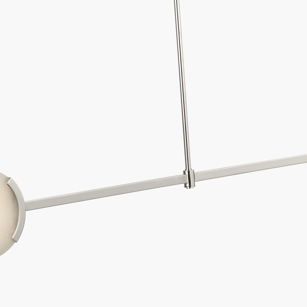 Melange 54" Linear Pendant | Polished Nickel | Alabaster