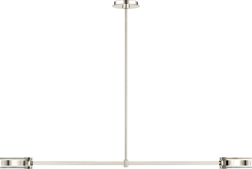 Melange 54" Linear Pendant | Polished Nickel | Alabaster