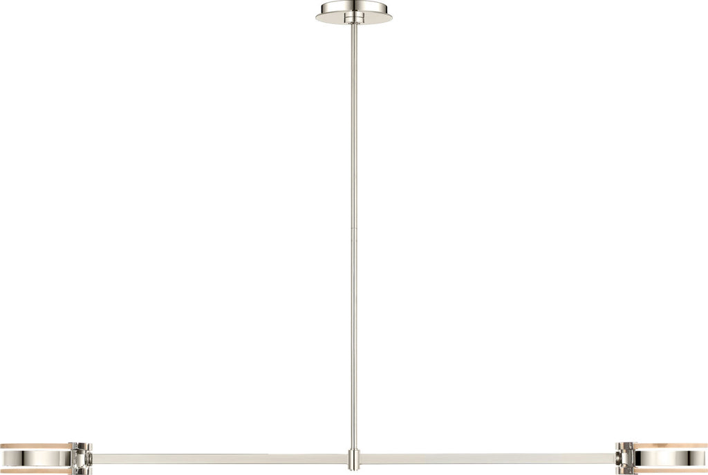 Melange 54" Linear Pendant | Polished Nickel | Alabaster