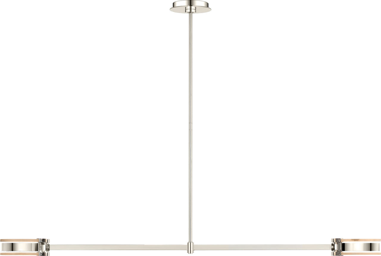 Melange 54" Linear Pendant | Polished Nickel | Alabaster