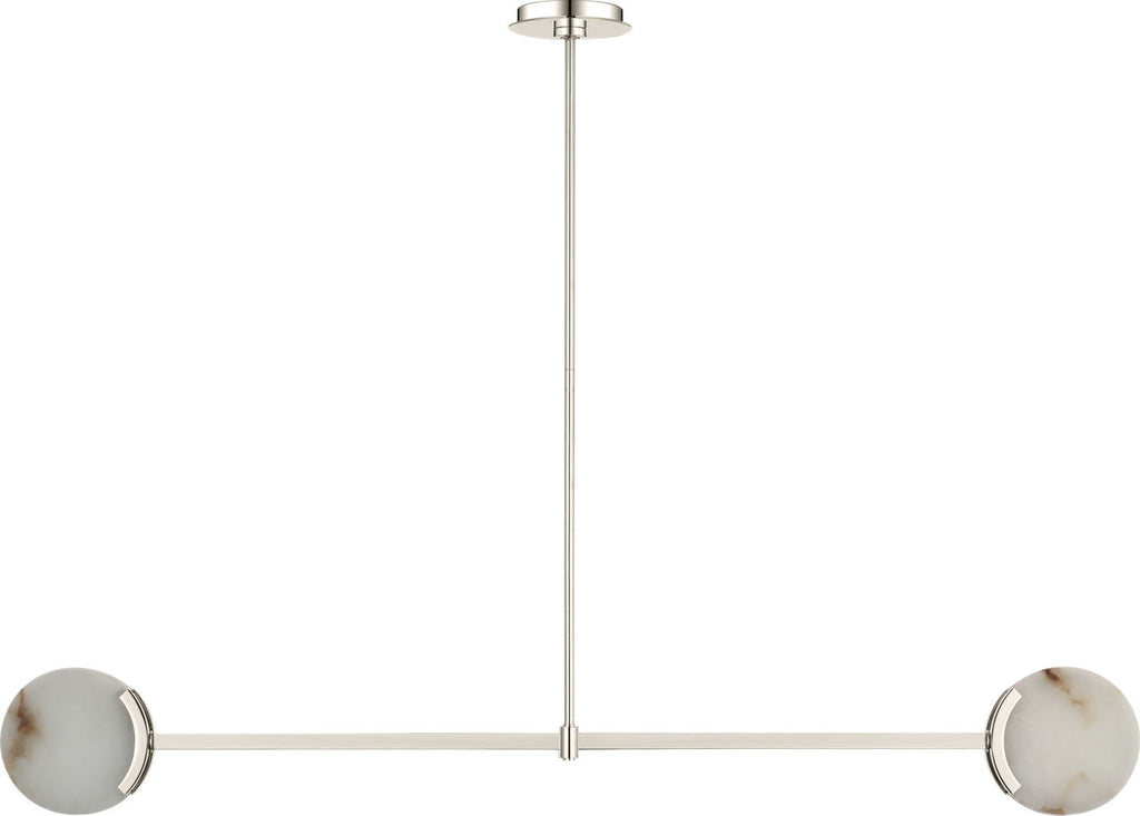 Melange 54" Linear Pendant | Polished Nickel | Alabaster