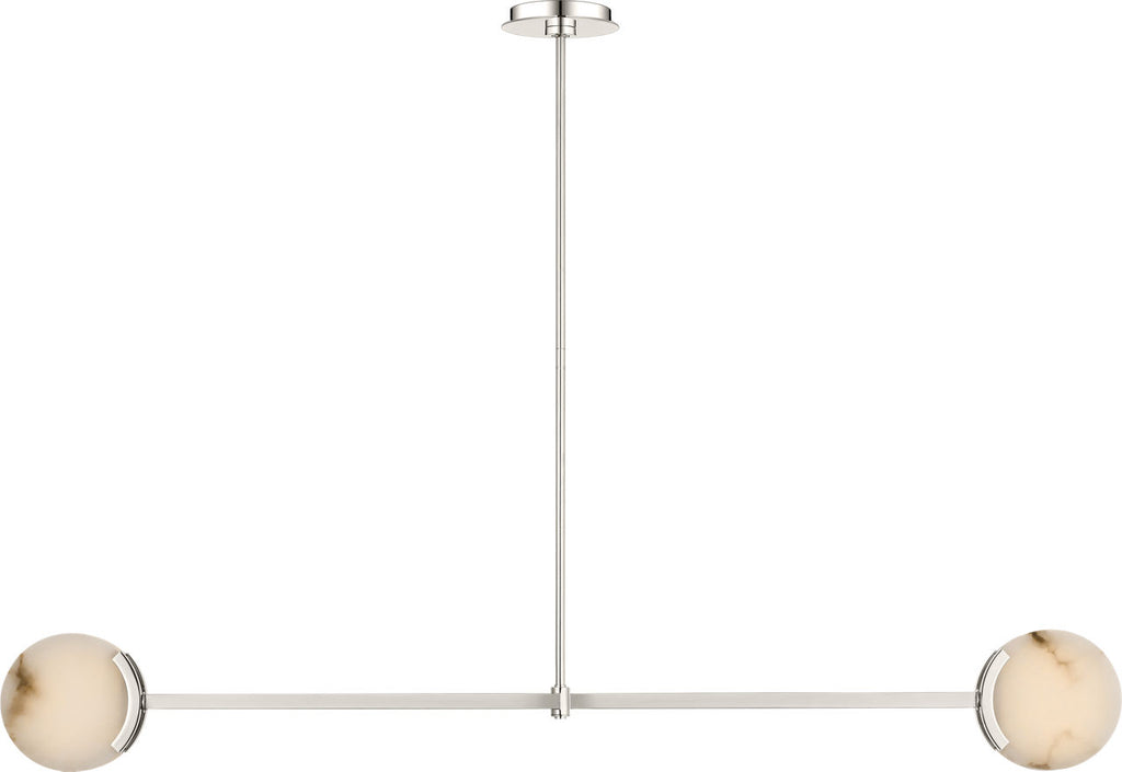 Melange 54" Linear Pendant | Polished Nickel | Alabaster