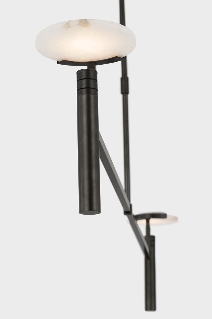 Melange Extra Large Floating Disc Linear Chandelier | Bronze | Alabaster
