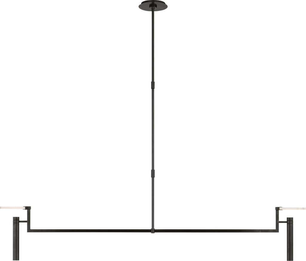 Melange Extra Large Floating Disc Linear Chandelier | Bronze | Alabaster