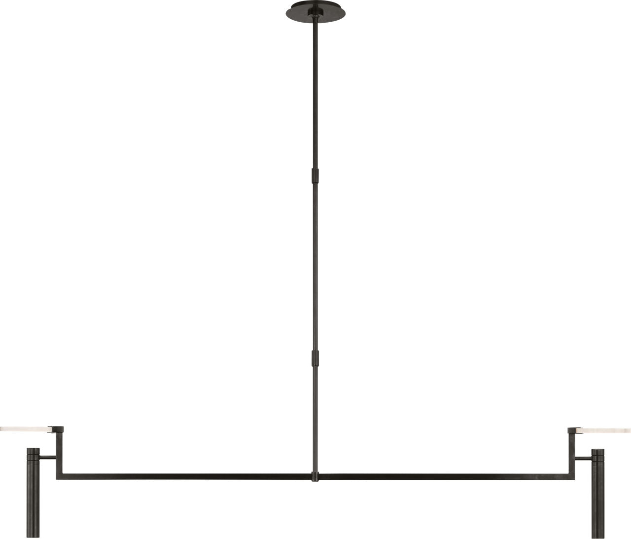 Melange Extra Large Floating Disc Linear Chandelier | Bronze | Alabaster