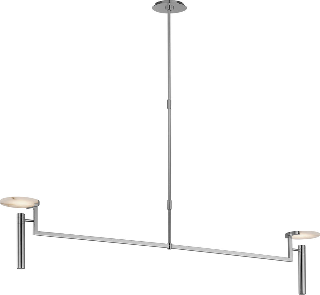 Melange Extra Large Floating Disc Linear Chandelier | Polished Nickel | Alabaster