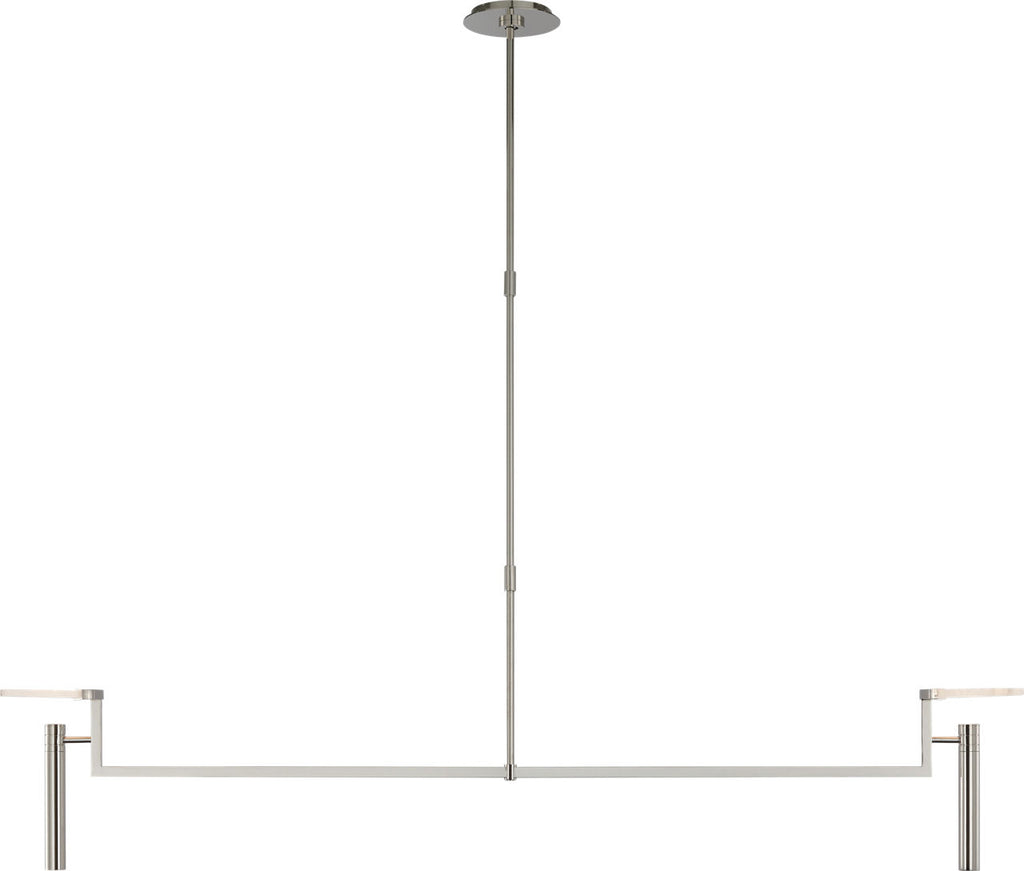 Melange Extra Large Floating Disc Linear Chandelier | Polished Nickel | Alabaster