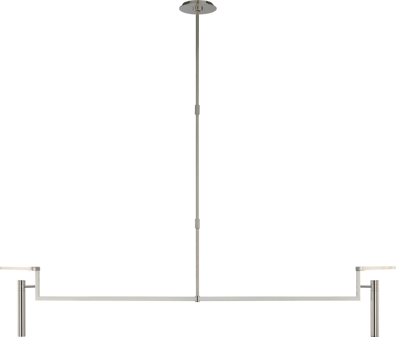 Melange Extra Large Floating Disc Linear Chandelier | Polished Nickel | Alabaster