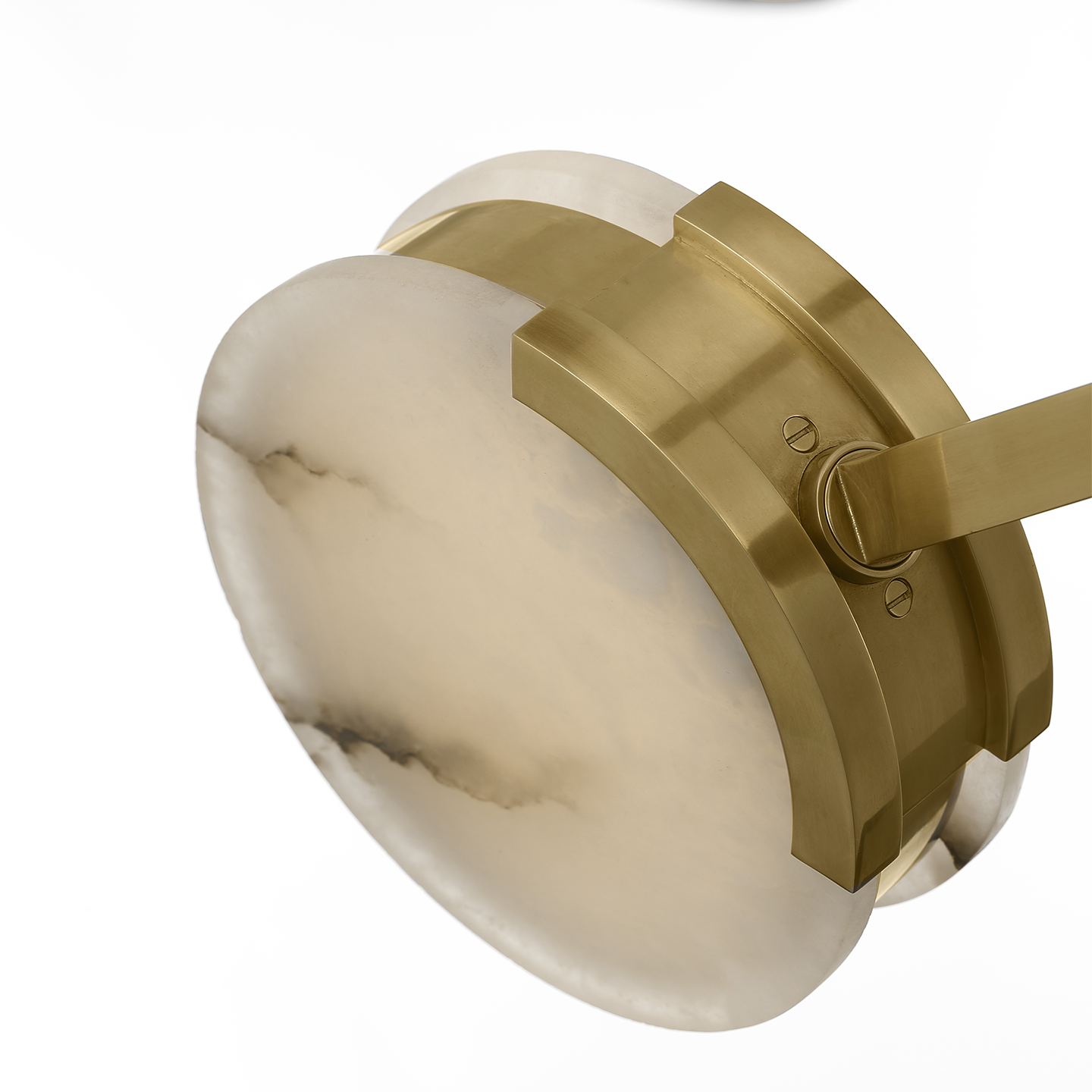 Melange 25" Multi-Positional Semi-Flush Chandelier | Antique-Burnished Brass | Alabaster