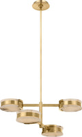 Melange 25" Multi-Positional Semi-Flush Chandelier | Antique-Burnished Brass | Alabaster
