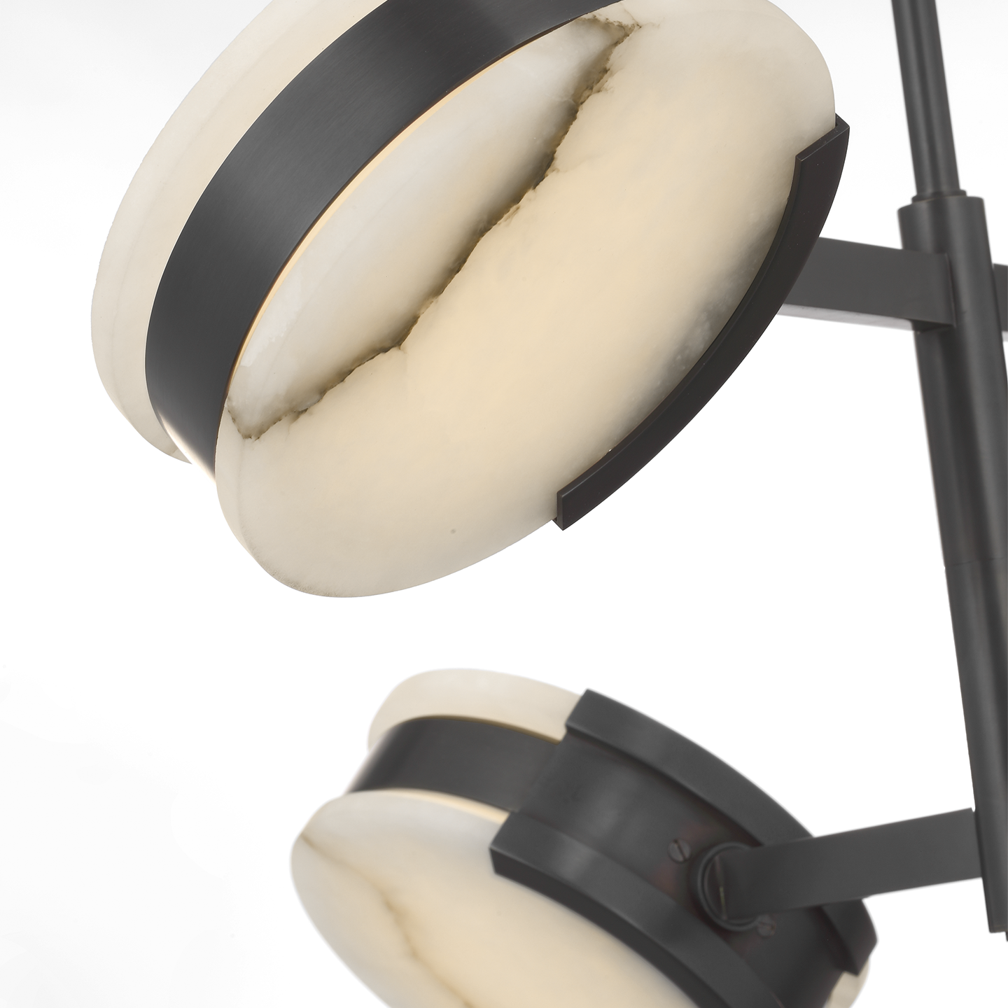 Melange 25" Multi-Positional Semi-Flush Chandelier | Bronze | Alabaster