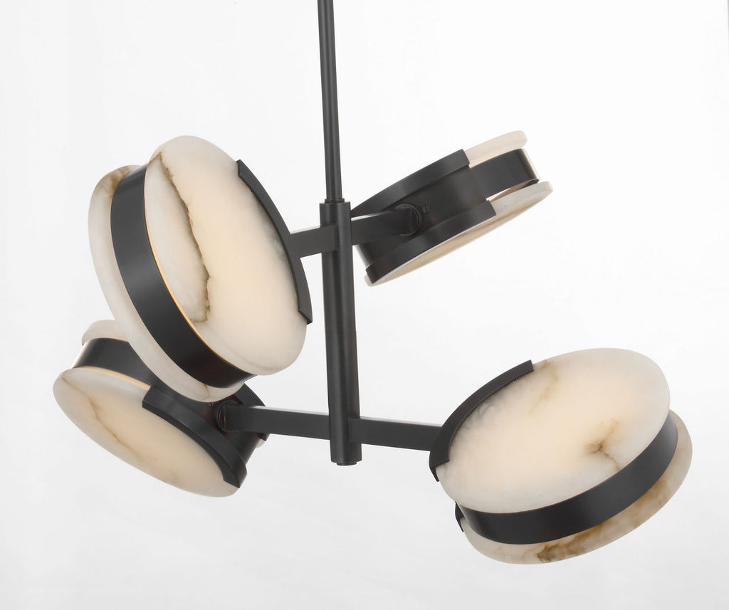 Melange 25" Multi-Positional Semi-Flush Chandelier | Bronze | Alabaster