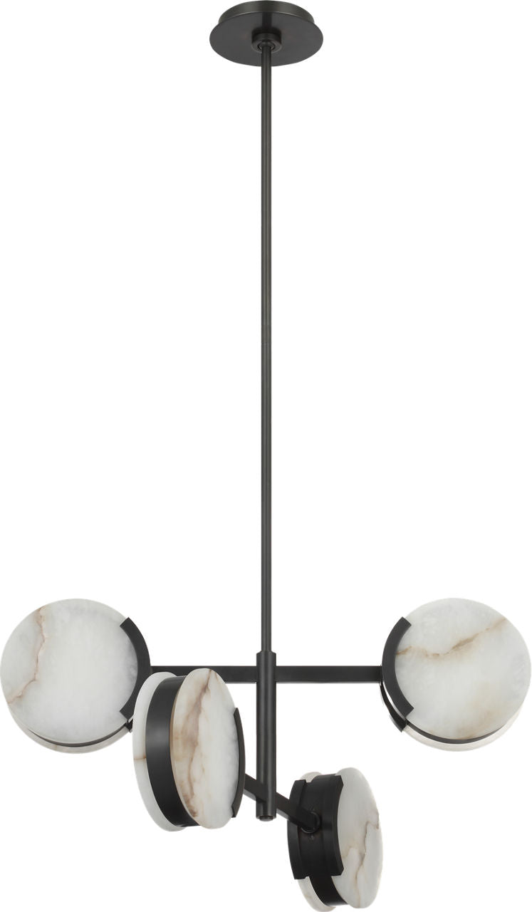 Melange 25" Multi-Positional Semi-Flush Chandelier | Bronze | Alabaster