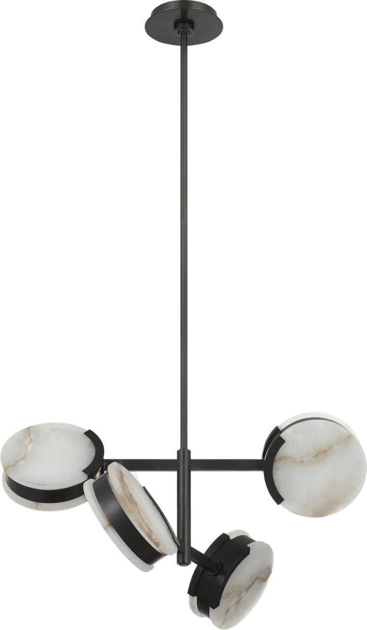 Melange 25" Multi-Positional Semi-Flush Chandelier | Bronze | Alabaster