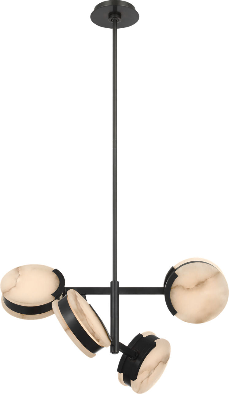 Melange 25" Multi-Positional Semi-Flush Chandelier | Bronze | Alabaster