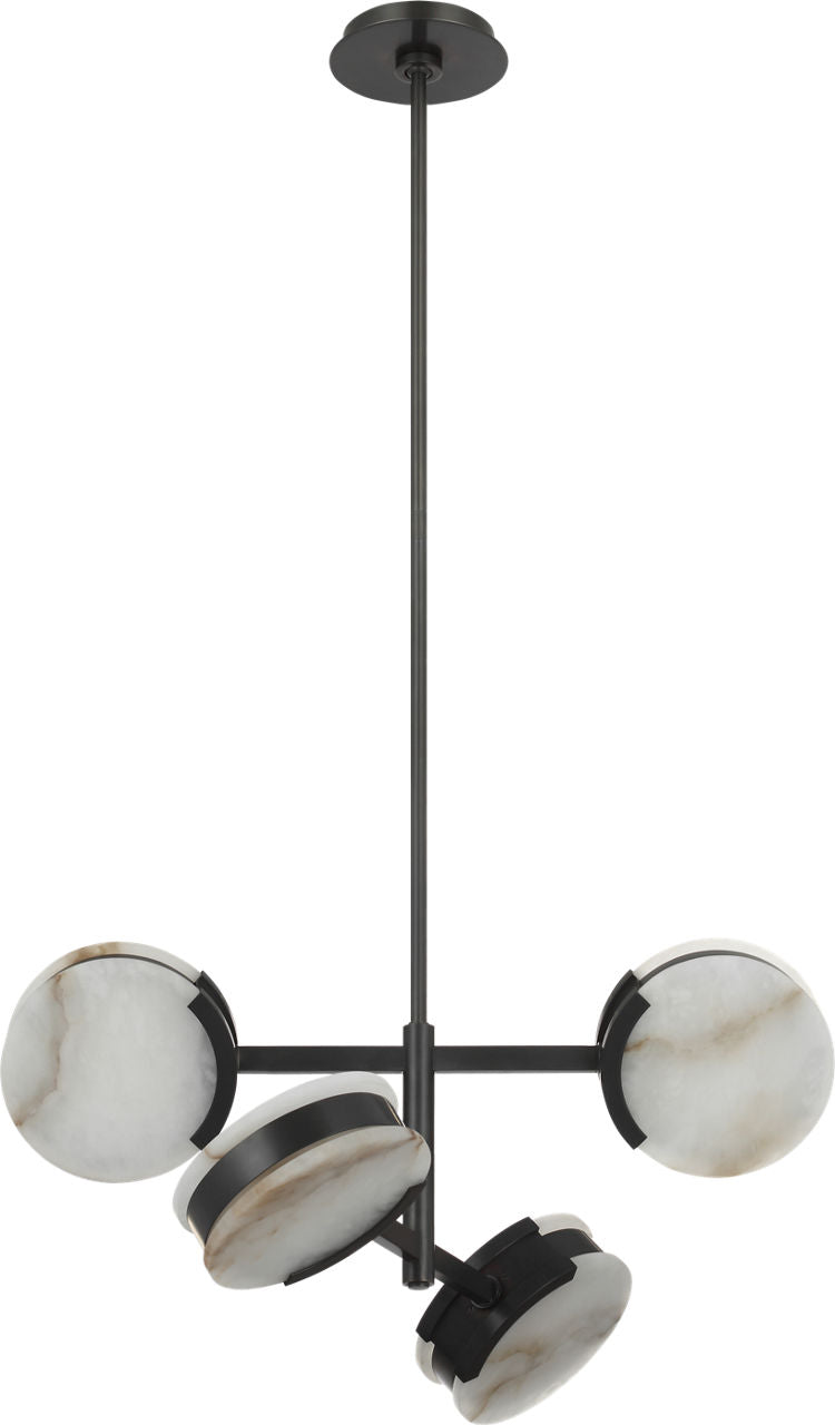 Melange 25" Multi-Positional Semi-Flush Chandelier | Bronze | Alabaster