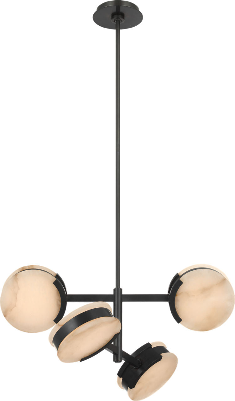 Melange 25" Multi-Positional Semi-Flush Chandelier | Bronze | Alabaster