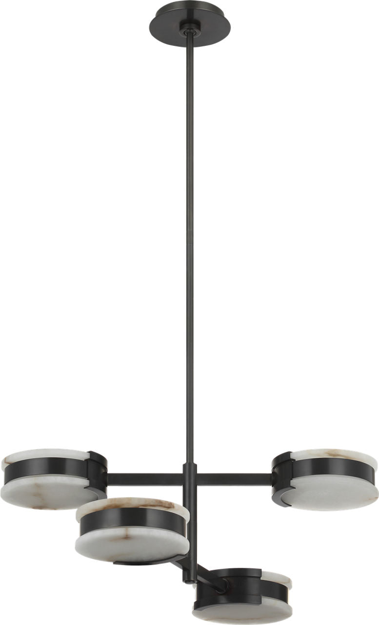 Melange 25" Multi-Positional Semi-Flush Chandelier | Bronze | Alabaster